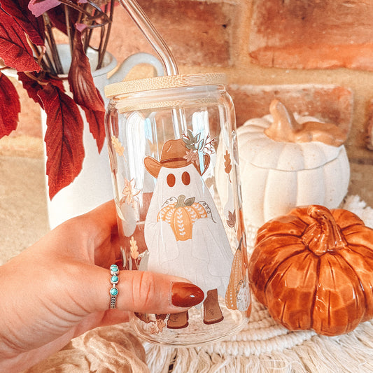 BuckaBoo At The Pumpkin Patch Glass Tumbler