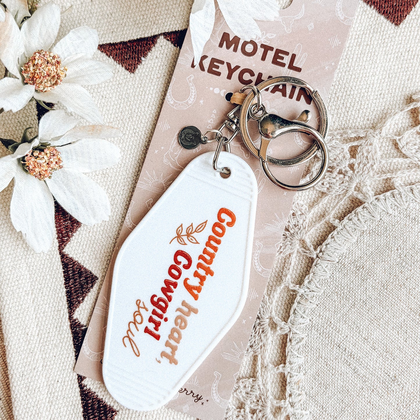 Country Heart Cowgirl Soul Motel Keychain
