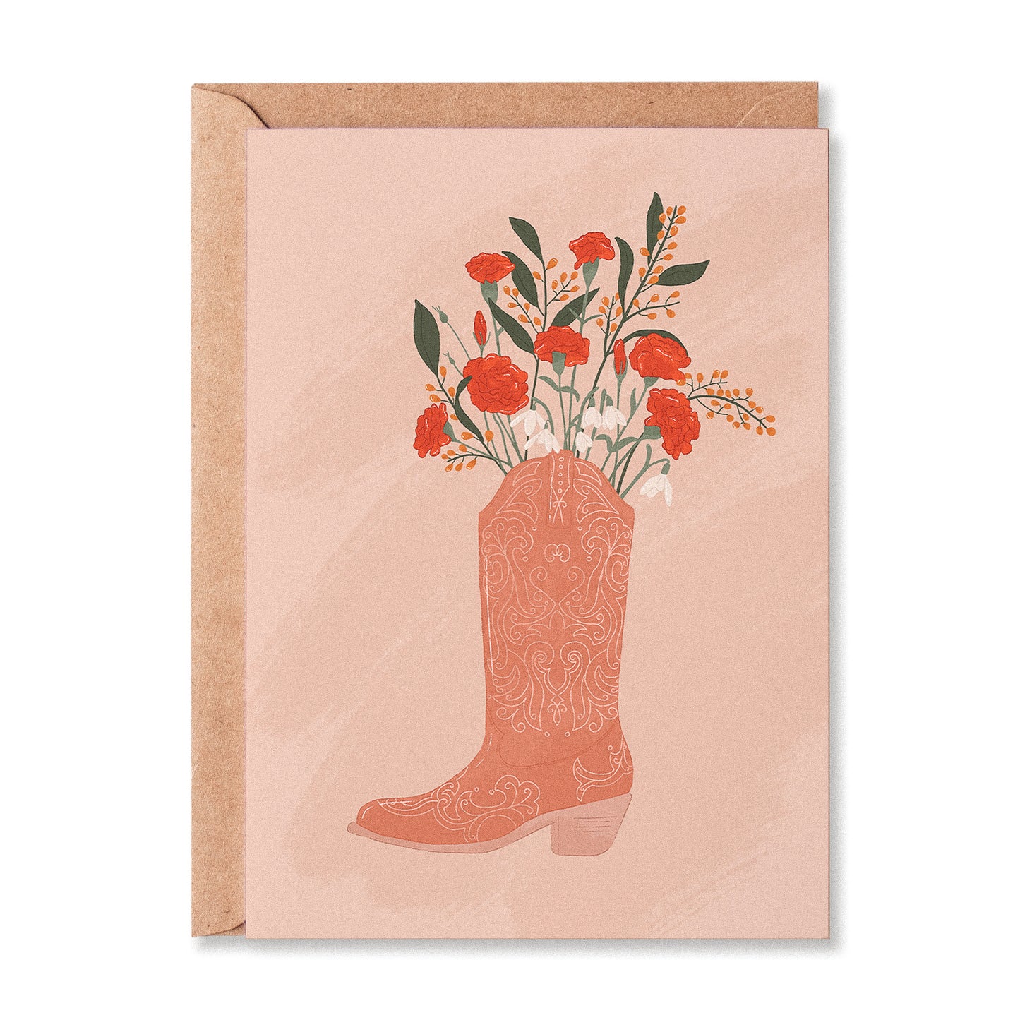 Cowboy Boots And Foliage Greetings Card