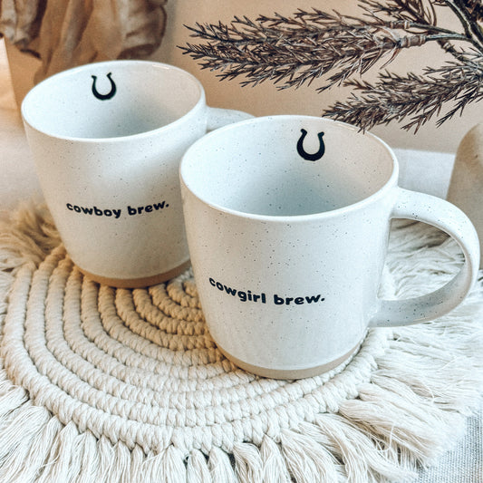 Cowgirl And Cowboy Brew Mugs Set