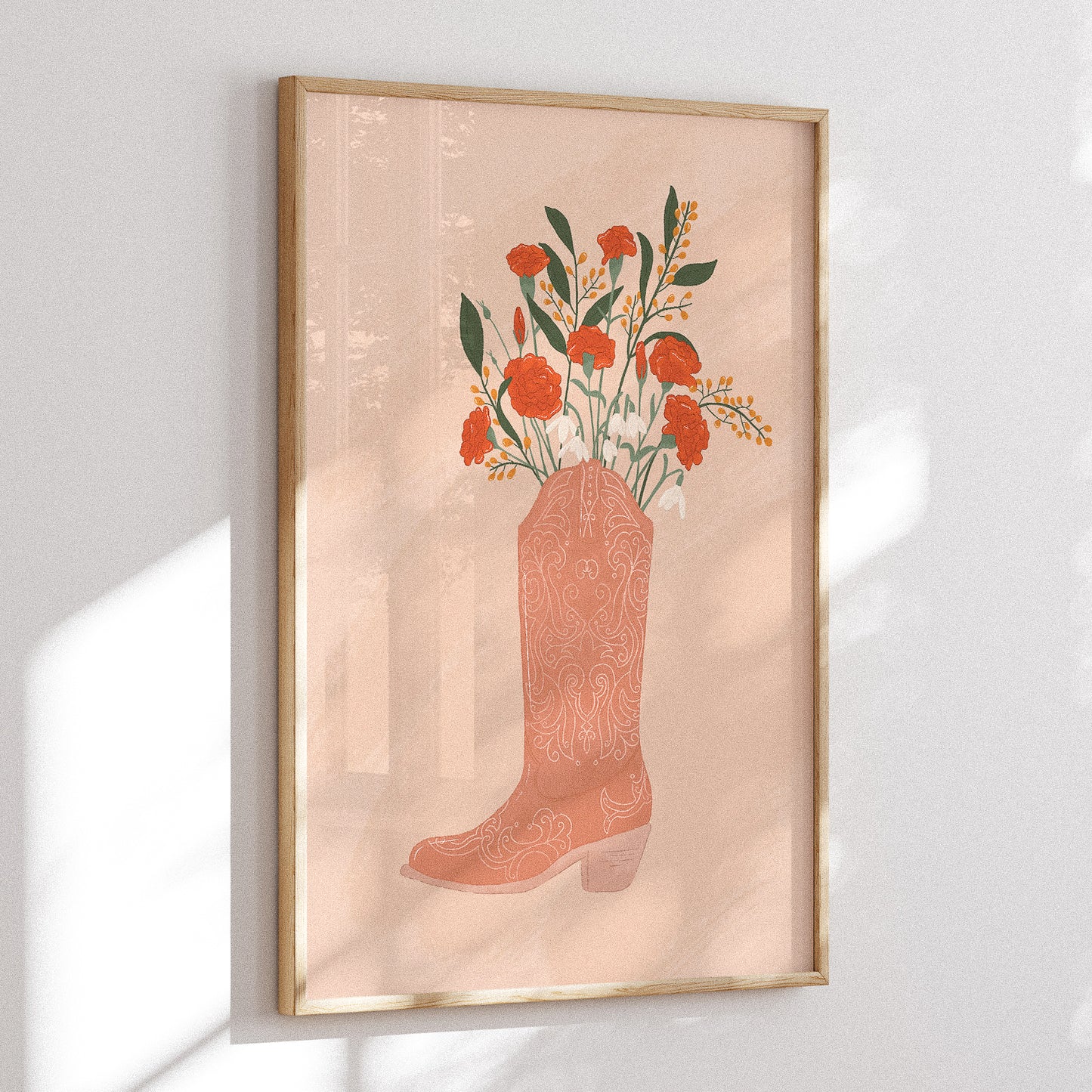 Foliage Cowboy Boots Print