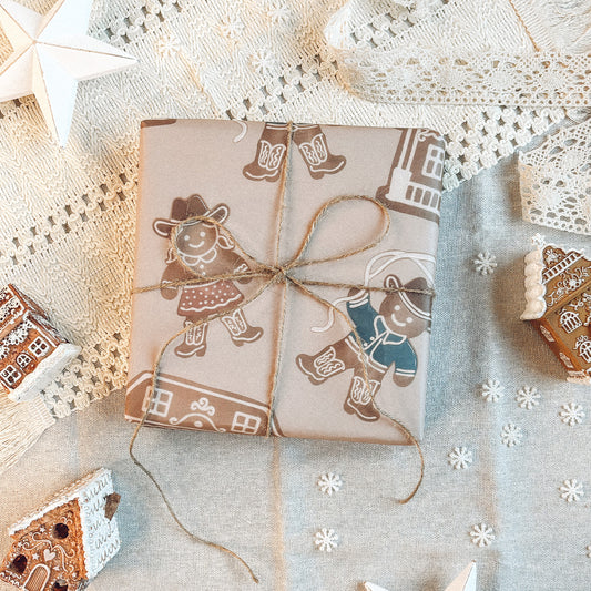 Gingerbread Ranch Wrapping Paper Sheets