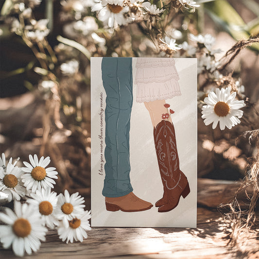 I Love You More Than Country Music Greetings Card