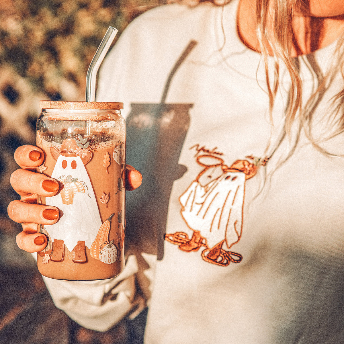 BuckaBoo At The Pumpkin Patch Glass Tumbler