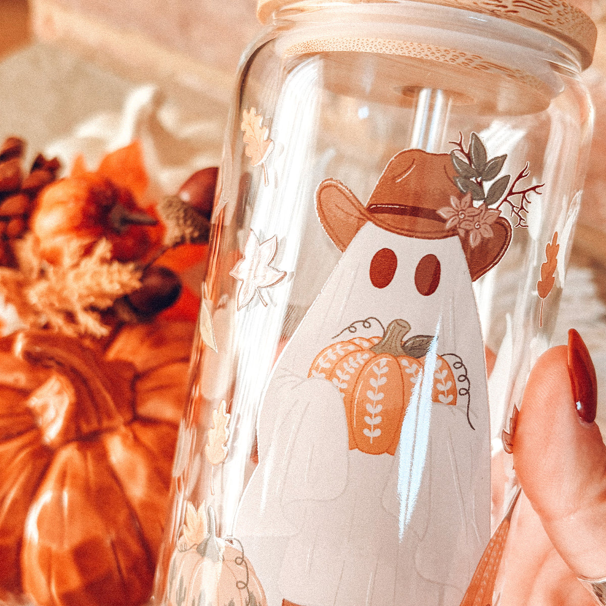 BuckaBoo At The Pumpkin Patch Glass Tumbler