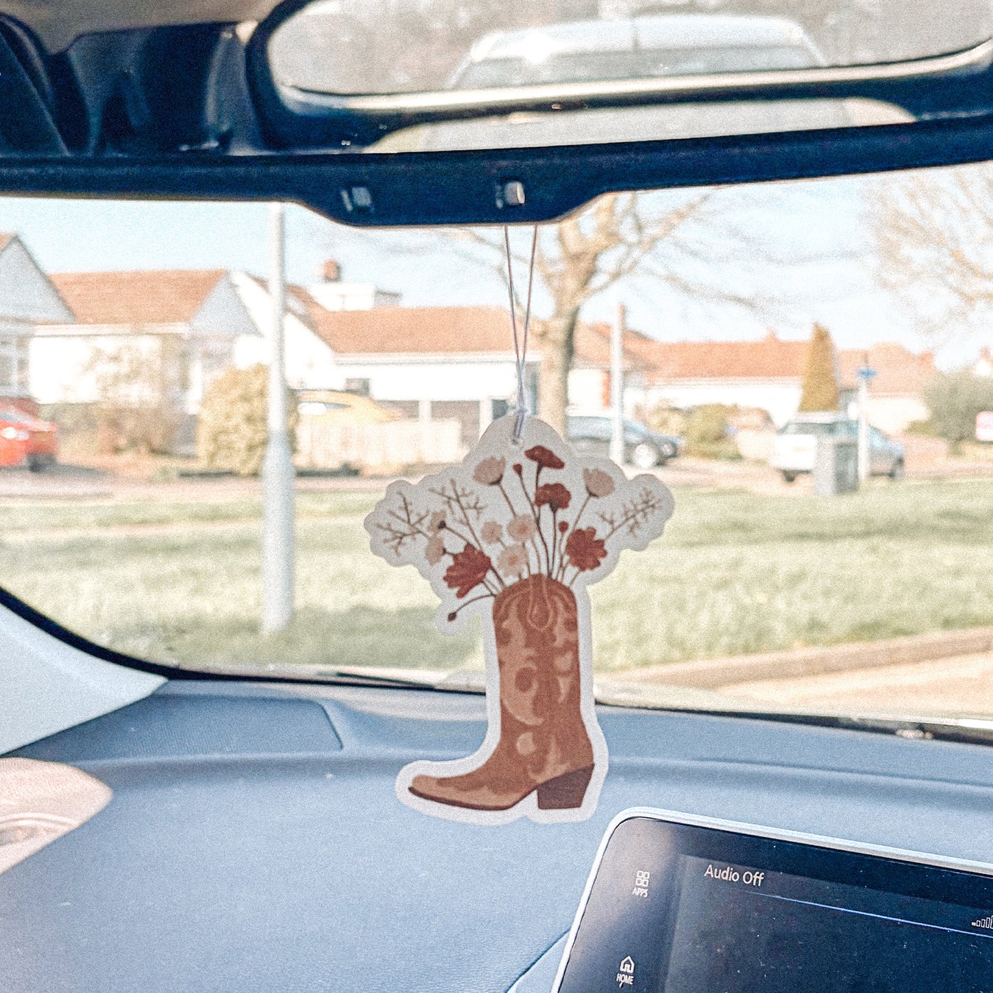 Western Cowboy Boot And Flowers Car Air Freshener