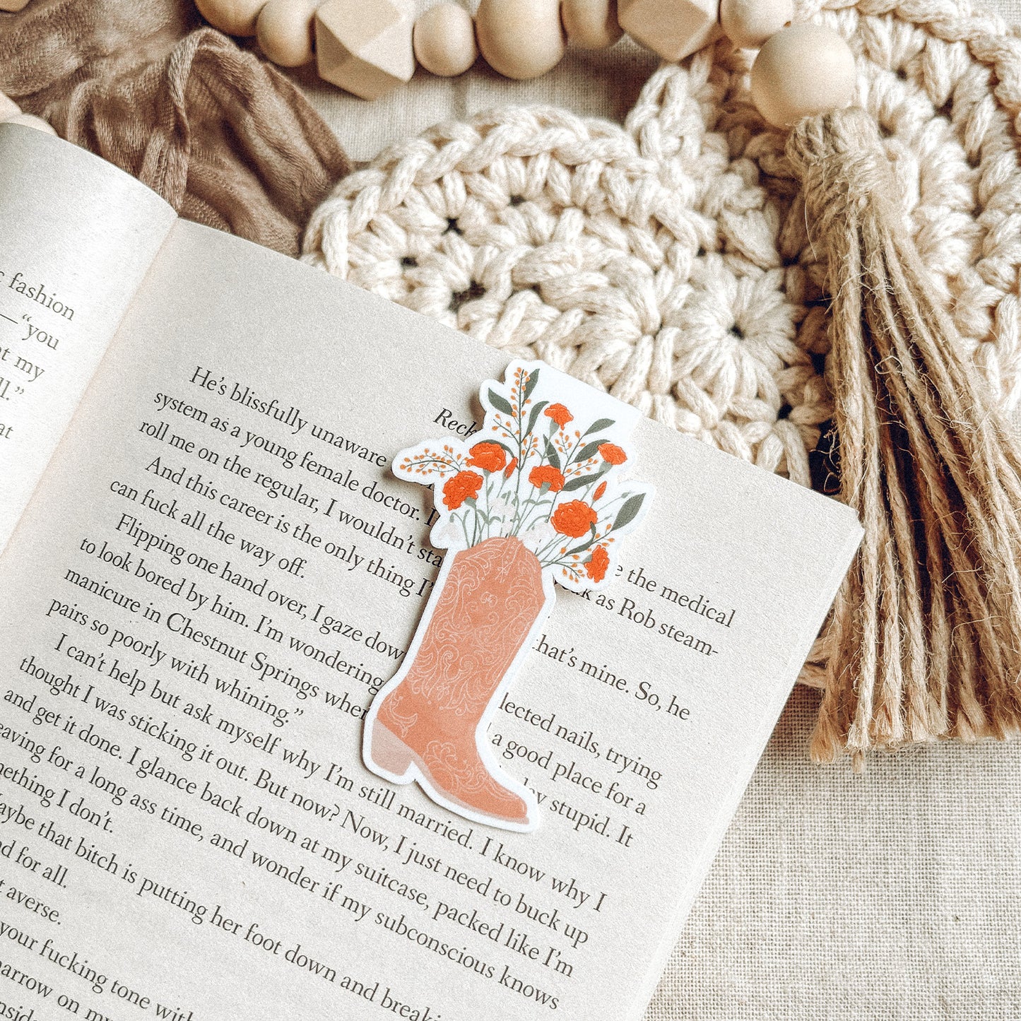 Cowboy Boot Magnetic Bookmark