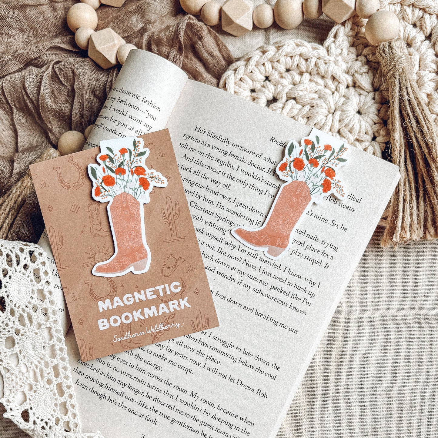 Cowboy Boot Magnetic Bookmark