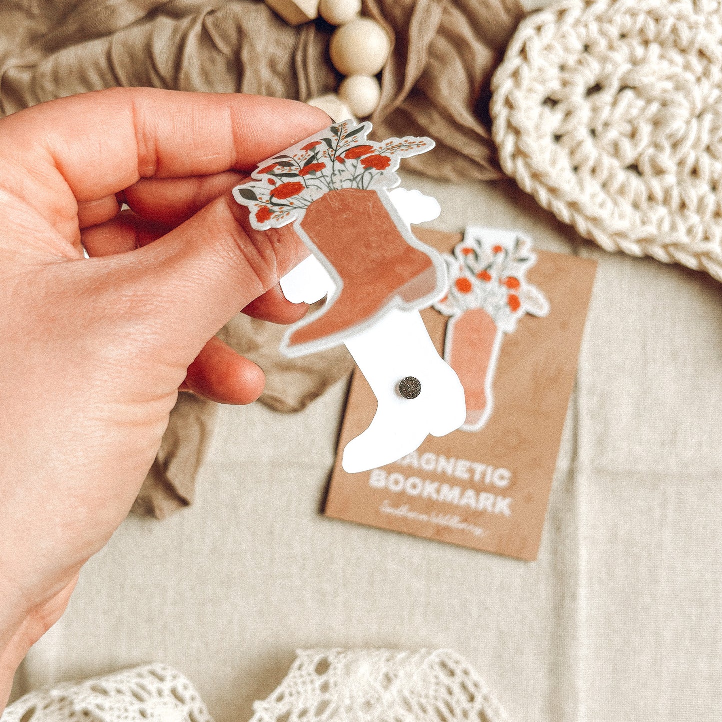 Cowboy Boot Magnetic Bookmark