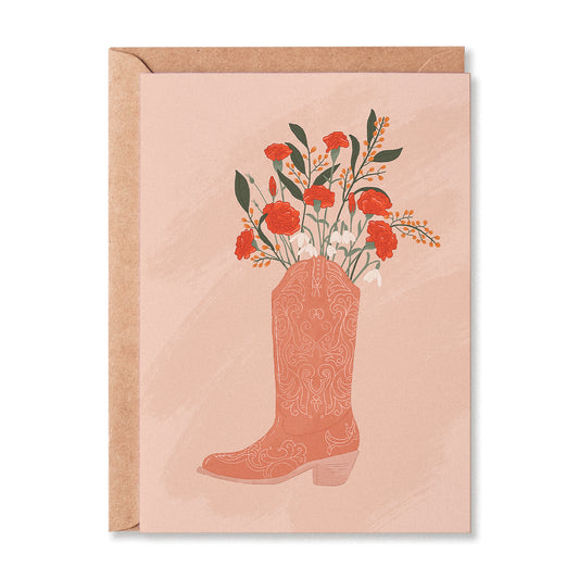 Cowboy Boots And Foliage Greetings Card