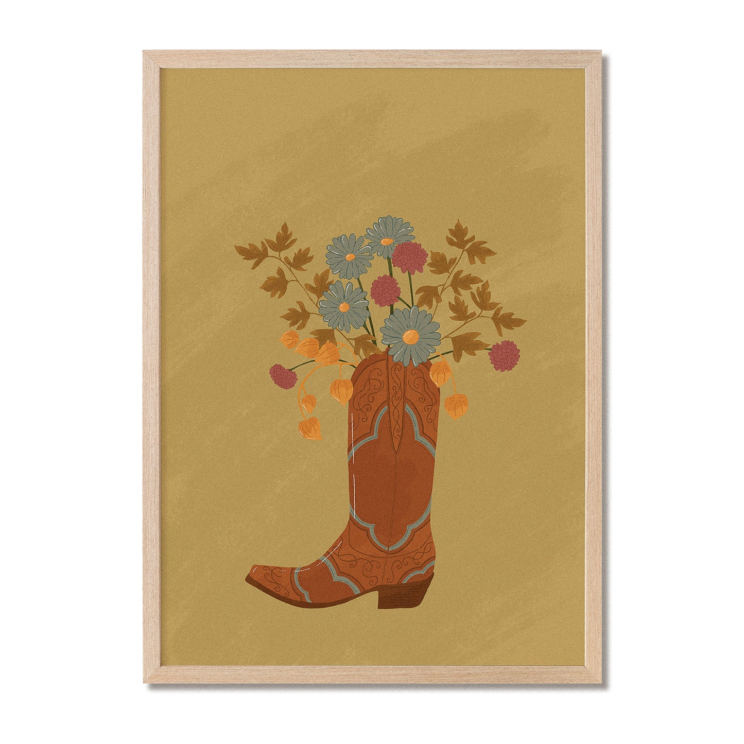 Cowboy Boots Of Gold Print
