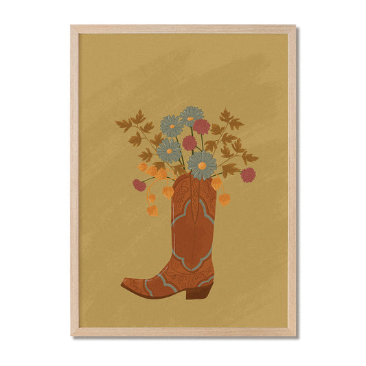 Cowboy Boots Of Gold Print