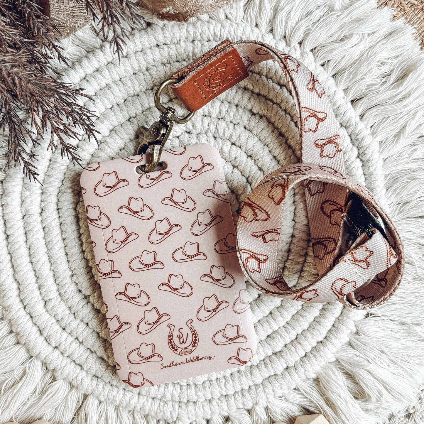 Cowboy Hats Lanyard With ID Card Holder