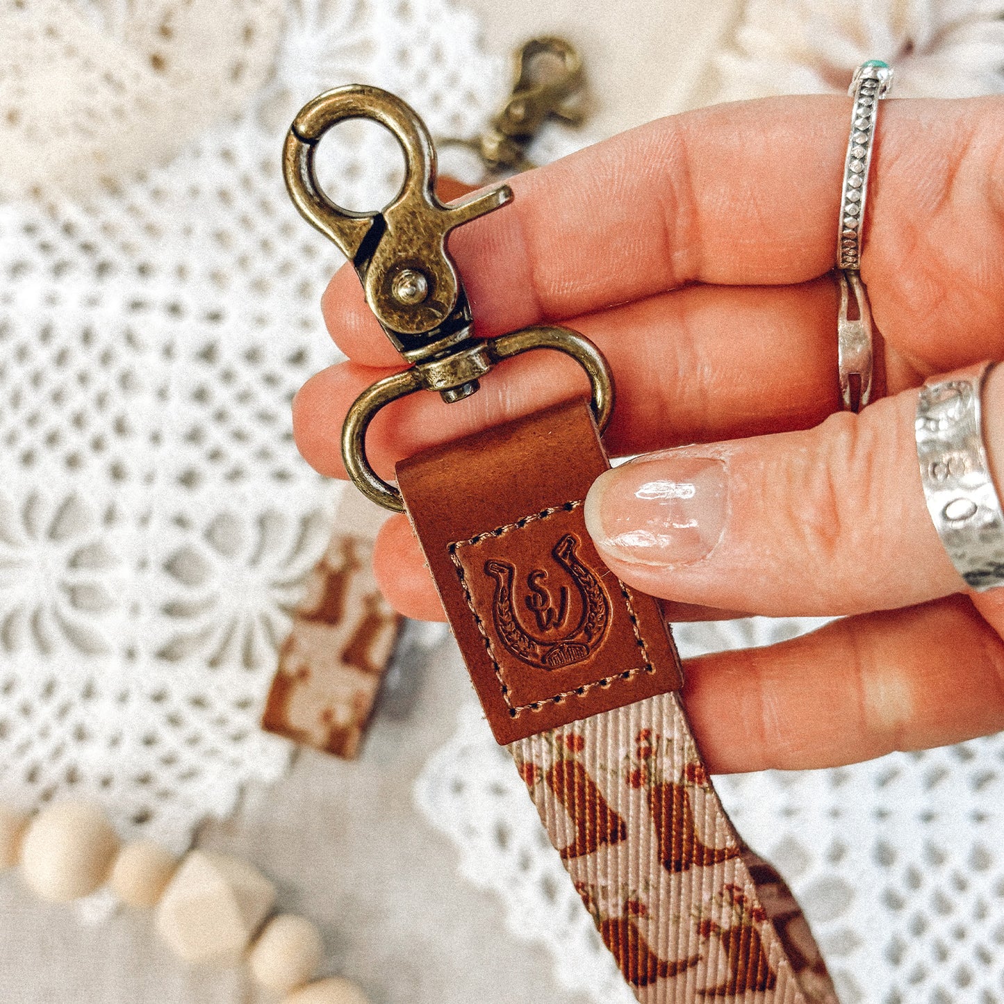Cowboy Boots And Flowers Keychain Loop