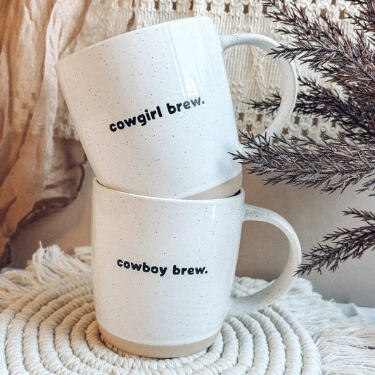 Cowgirl And Cowboy Brew Mugs Set