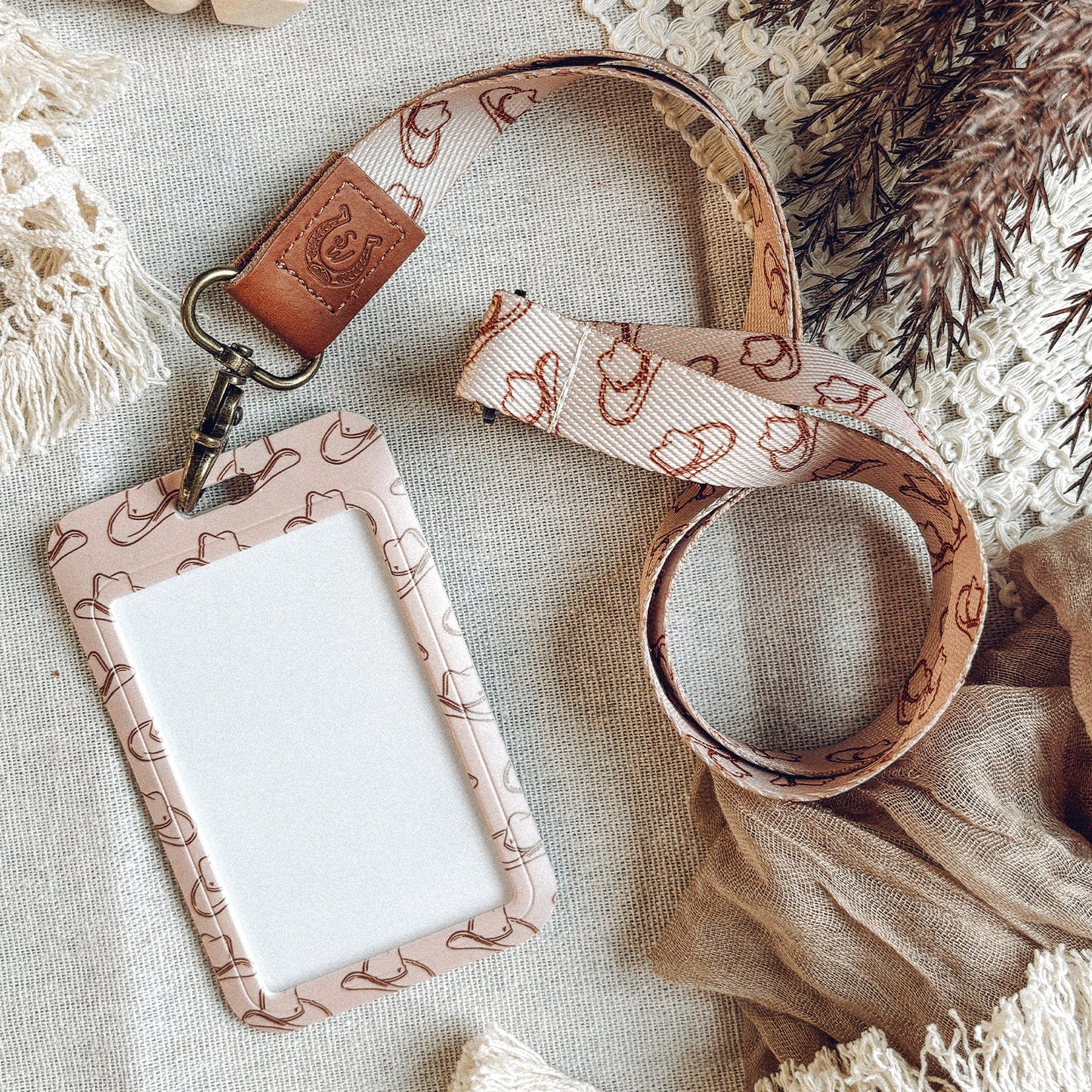 Cowboy Hats Lanyard With ID Card Holder