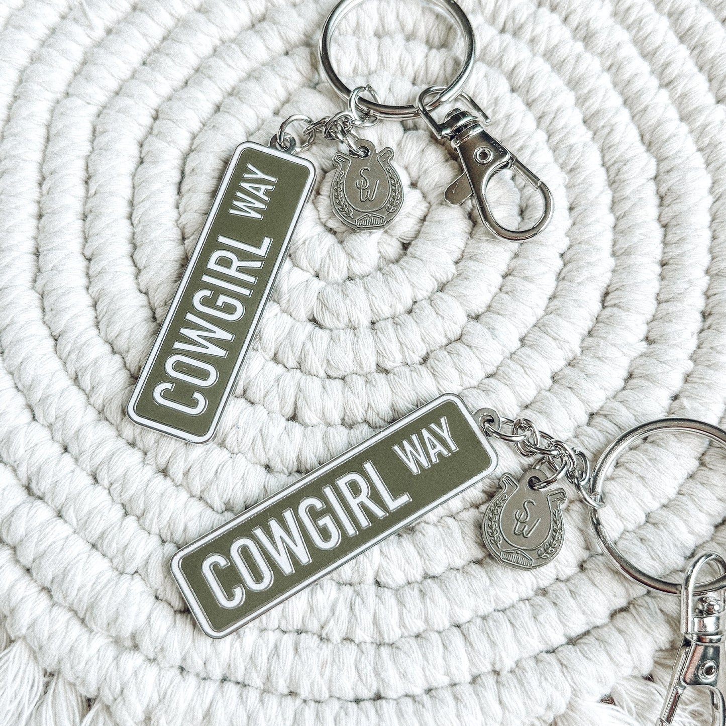 Cowgirl Way Enamel Keyring