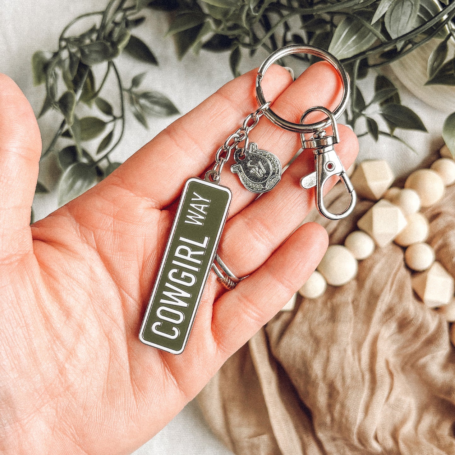 Cowgirl Way Enamel Keyring