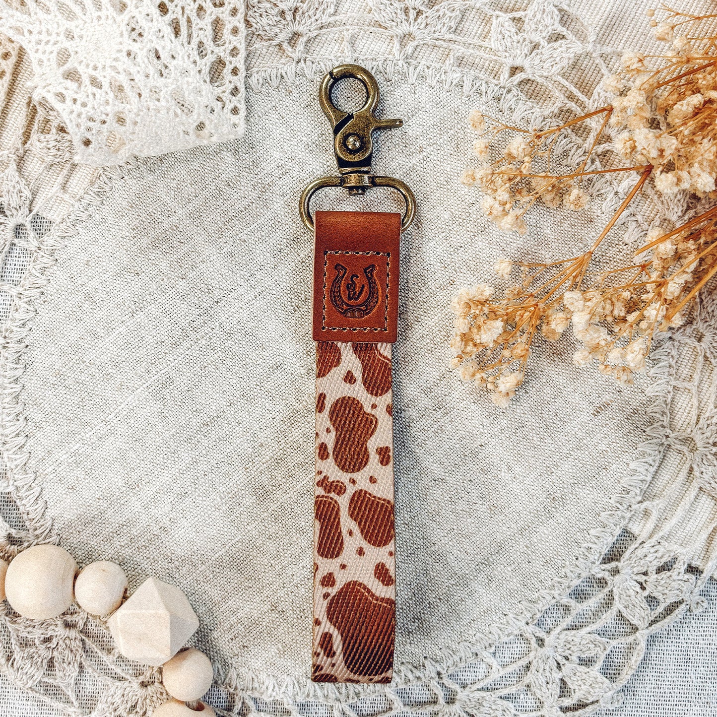 Cow Print Keychain Loop