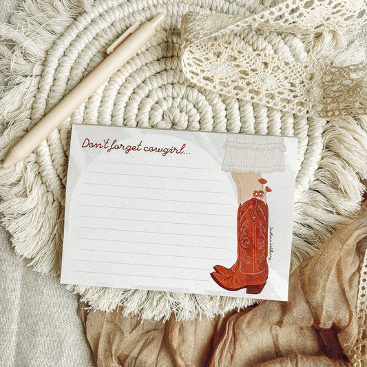 Don’t Forget Cowgirl A6 Notepad