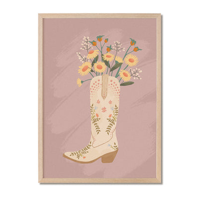 Cowboy Boots and Wildflowers Print