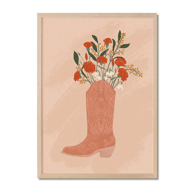 Foliage Cowboy Boots Print