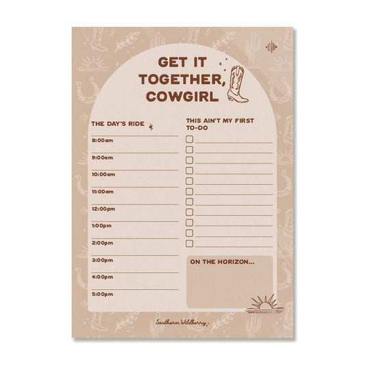Get It Together Cowgirl A5 Notepad