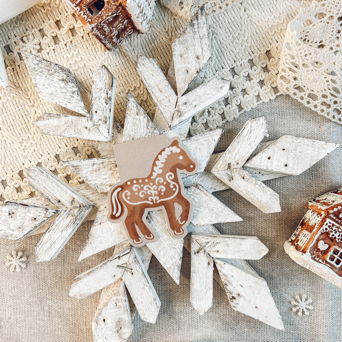 Gingerbread Horse Magnetic Bookmark