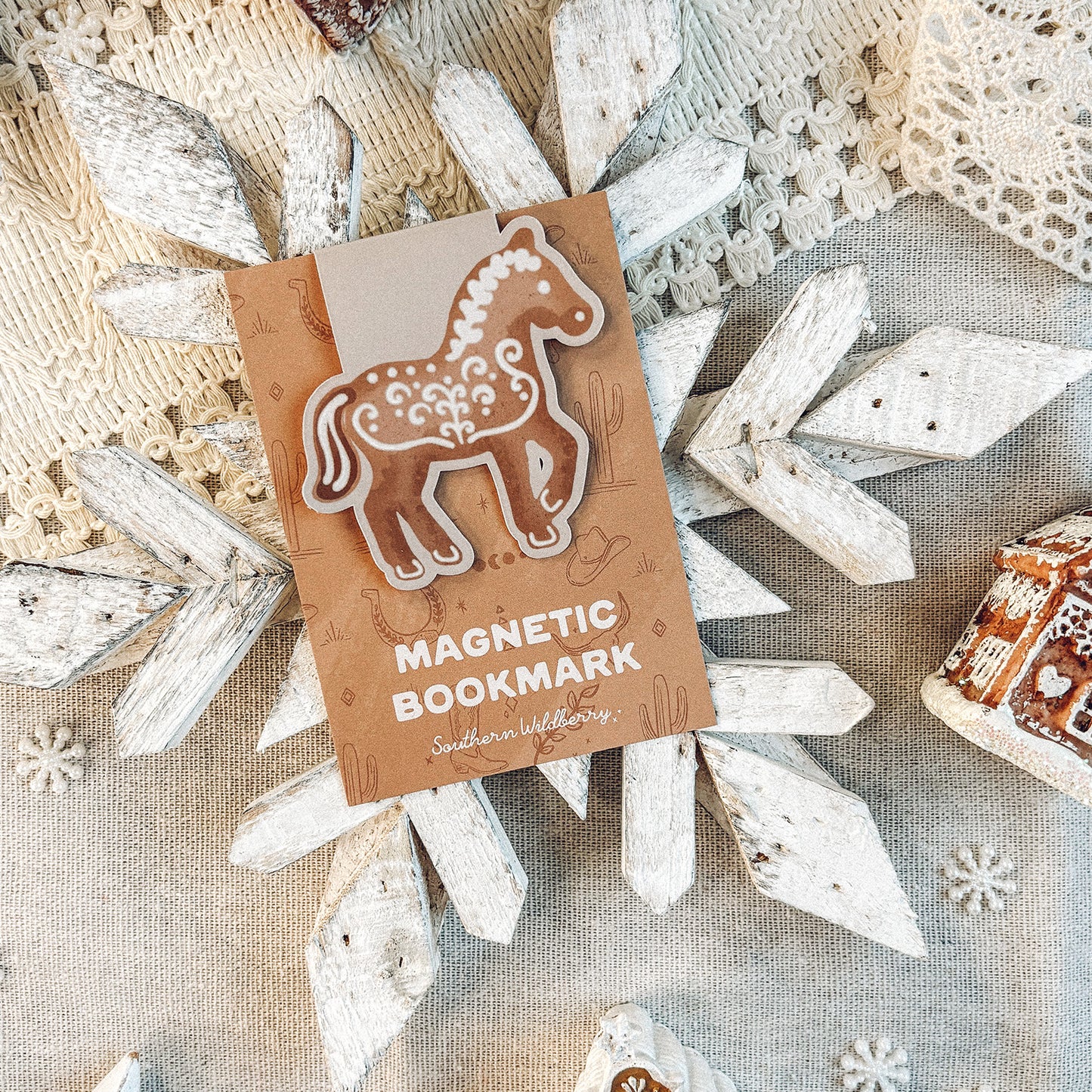 Gingerbread Horse Magnetic Bookmark