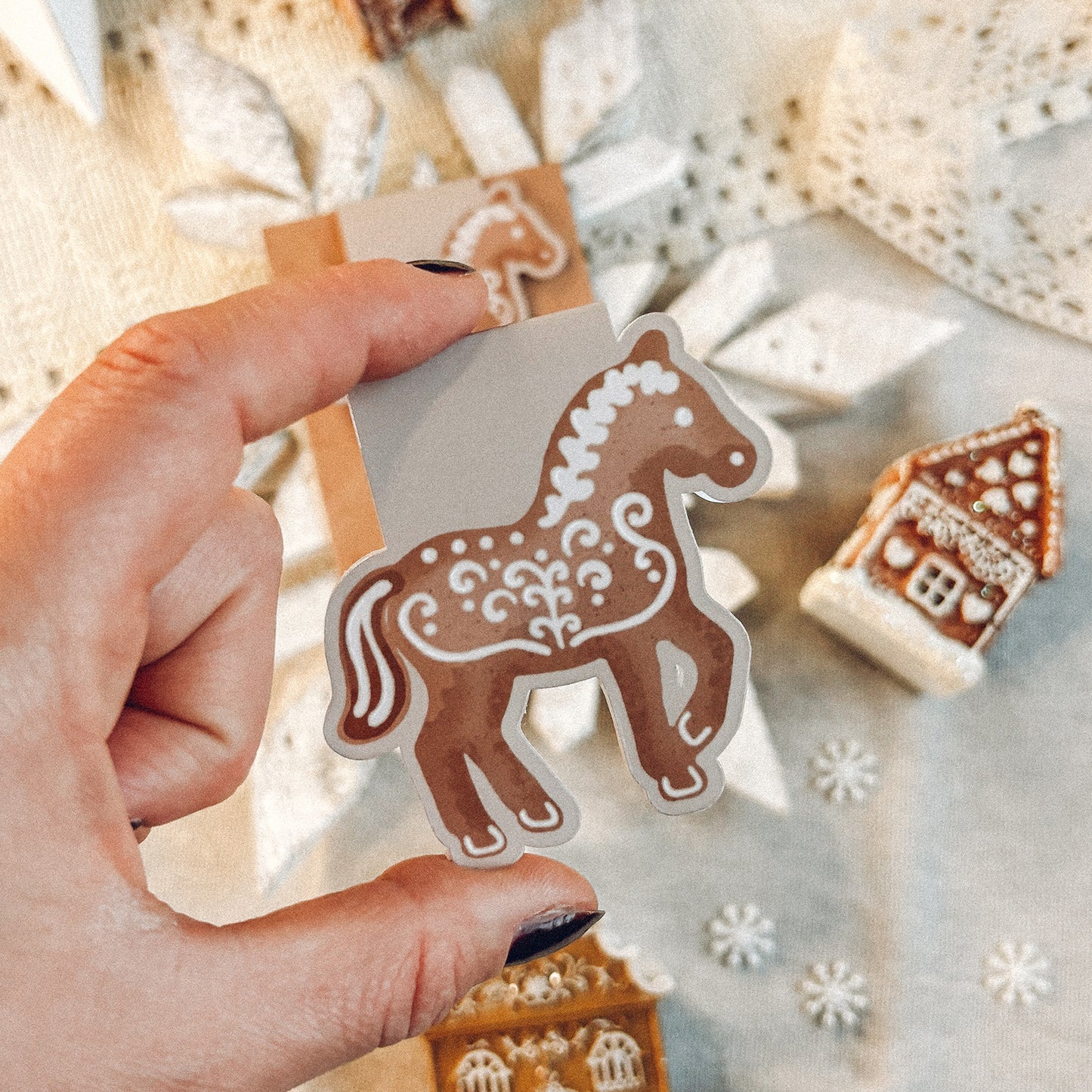 Gingerbread Horse Magnetic Bookmark