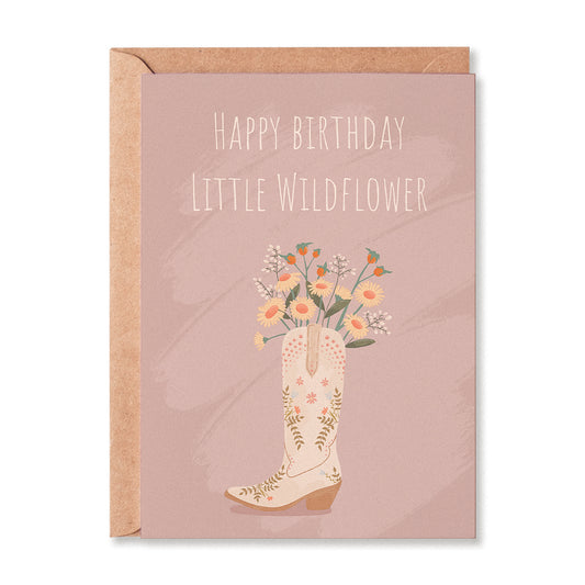 Happy Birthday Little Wildflower Greetings Card