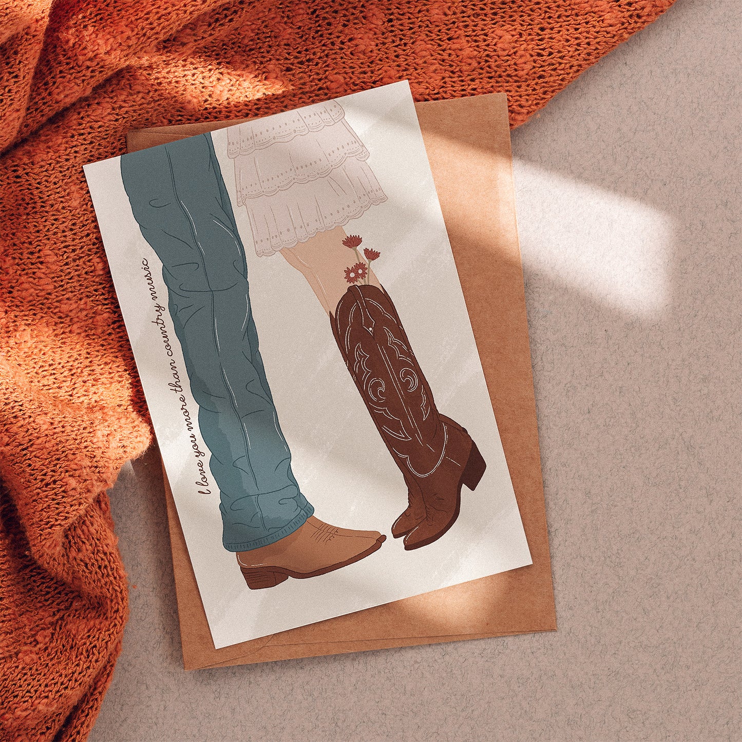 I Love You More Than Country Music Greetings Card