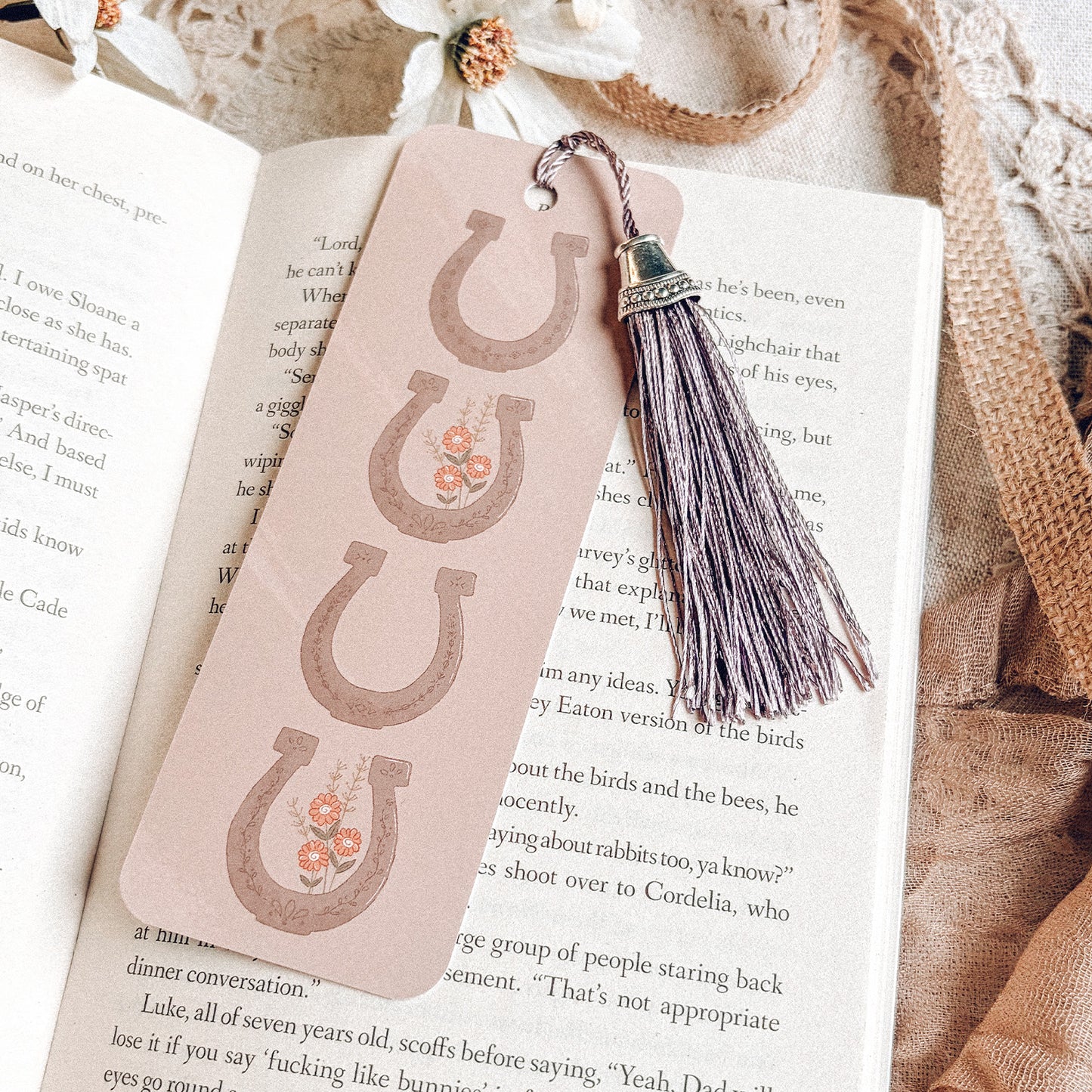 Lucky Horseshoe Tassel Bookmark