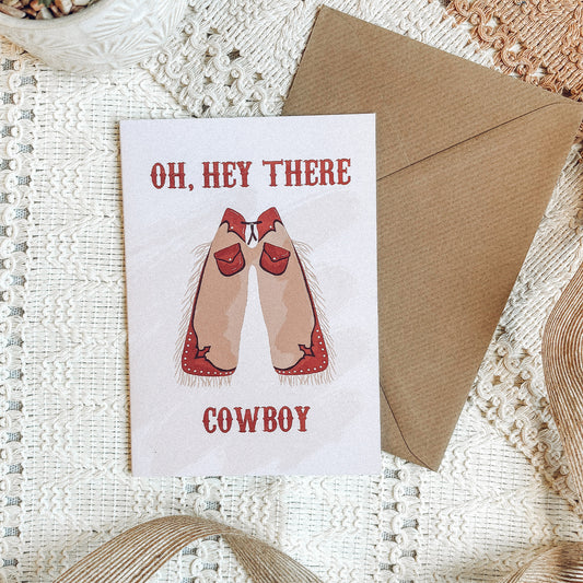 Oh Hey There Cowboy Greetings Card