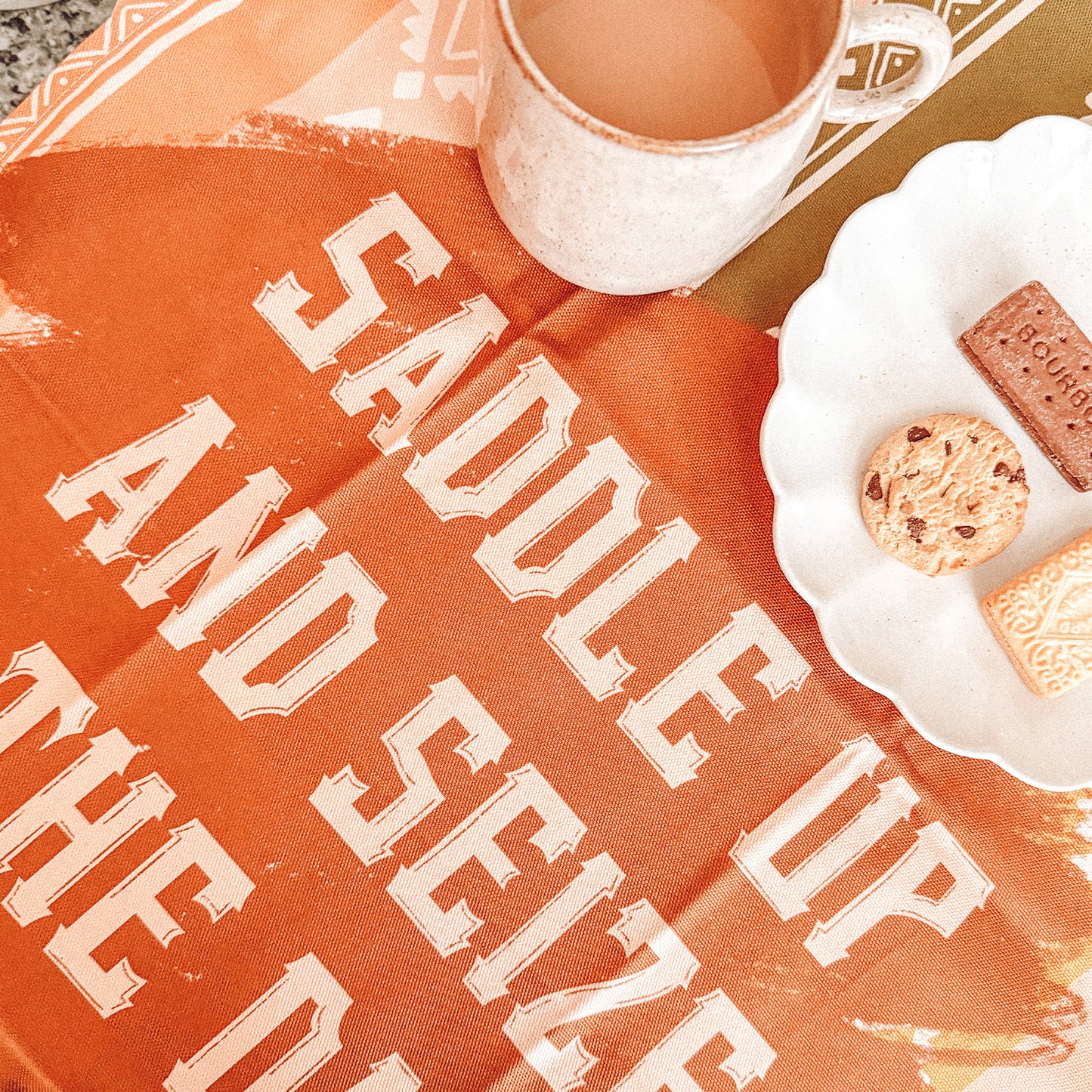 Saddle Up And Seize The Day Tea Towel