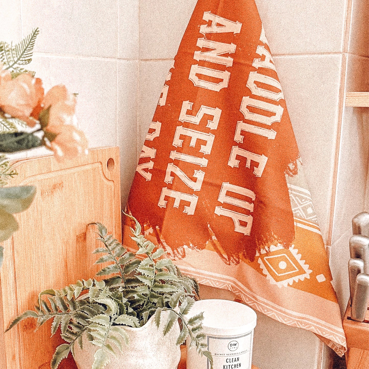 Saddle Up And Seize The Day Tea Towel