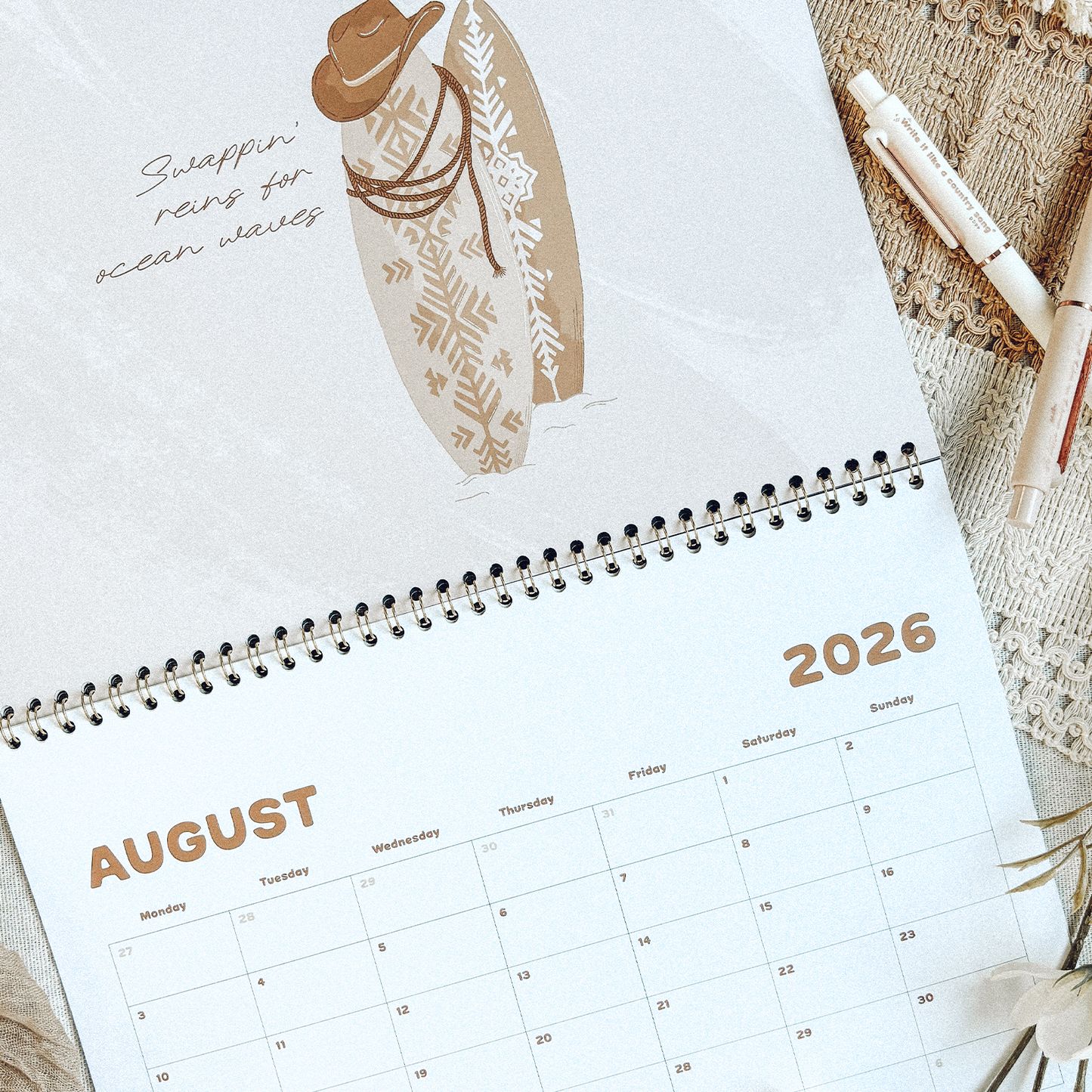 PERFECTLY FLAWED / SECONDS Wall Hanging Calendar 2026