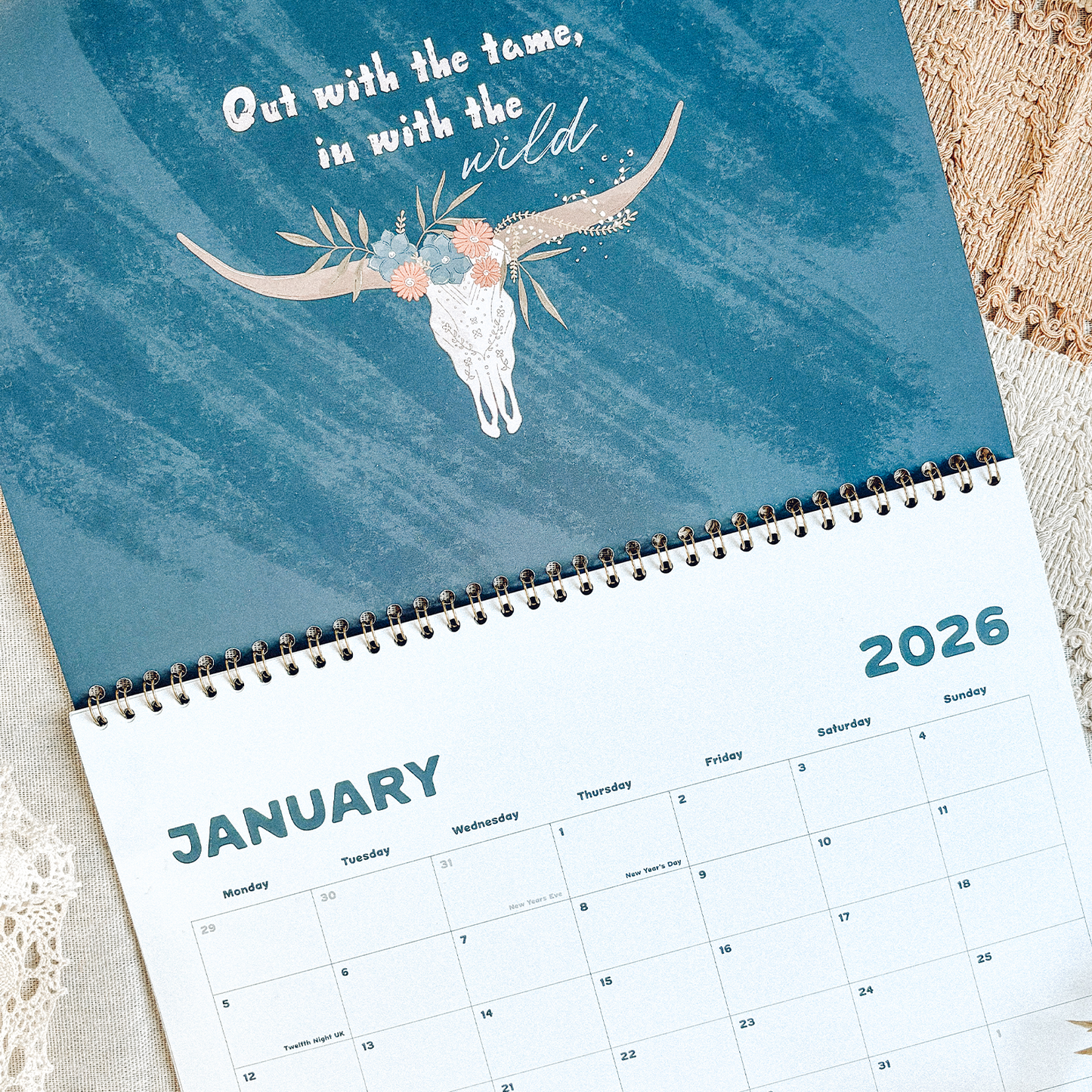 PERFECTLY FLAWED / SECONDS Wall Hanging Calendar 2026