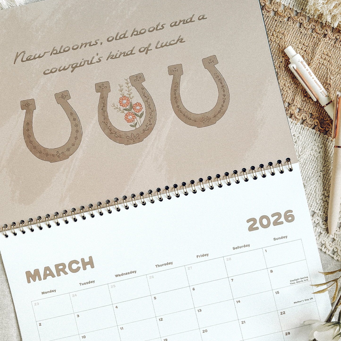 PERFECTLY FLAWED / SECONDS Wall Hanging Calendar 2026