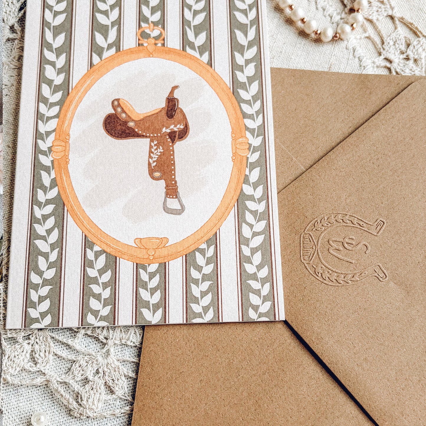 The Working Saddle Greetings Card