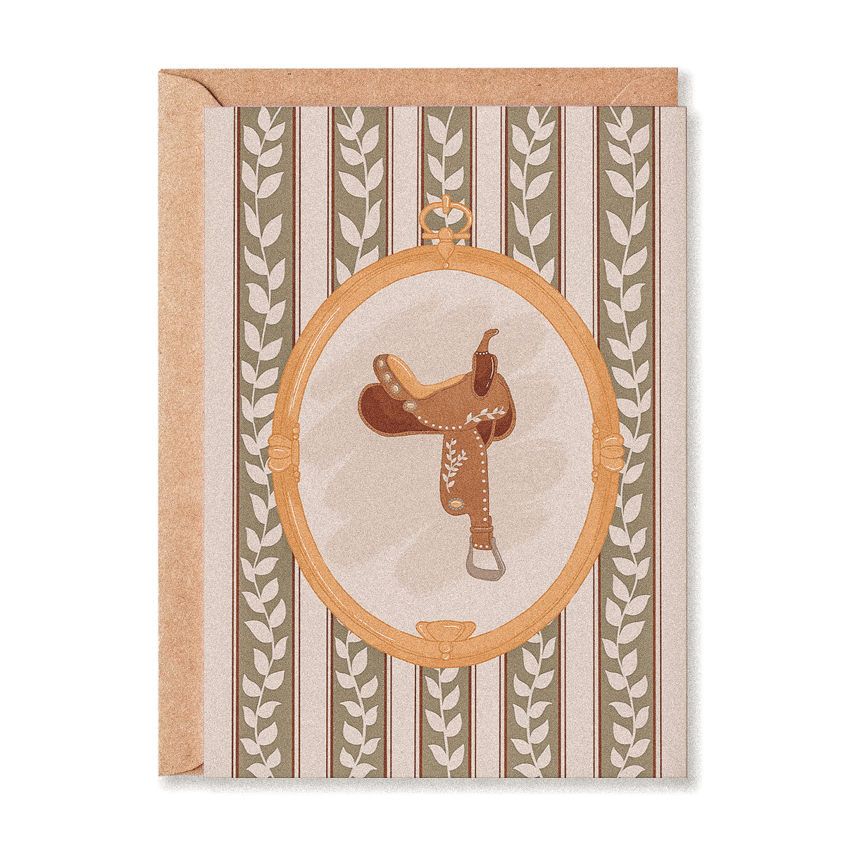 The Working Saddle Greetings Card