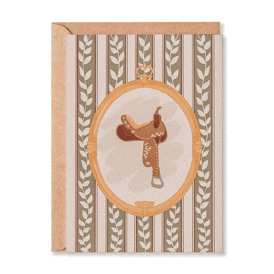 The Working Saddle Greetings Card