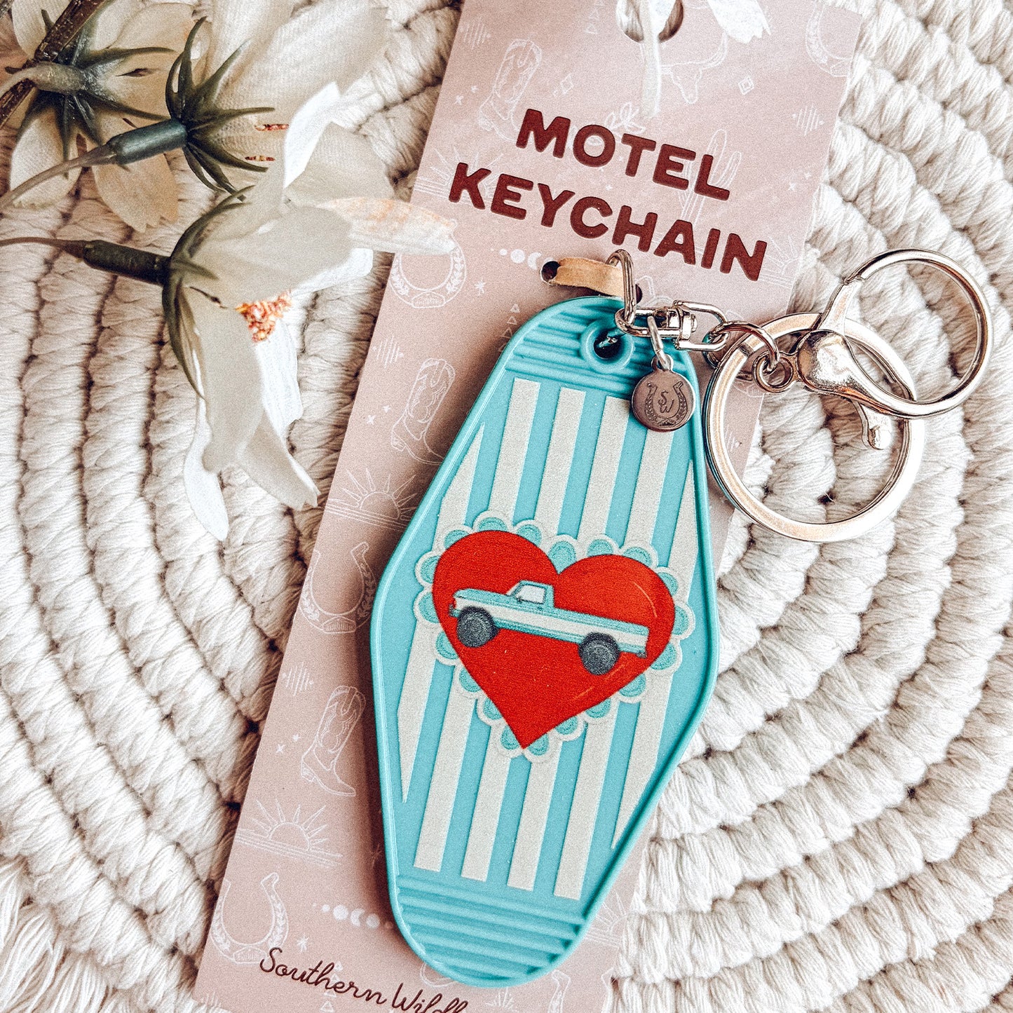 Truck Heart Motel Keychain