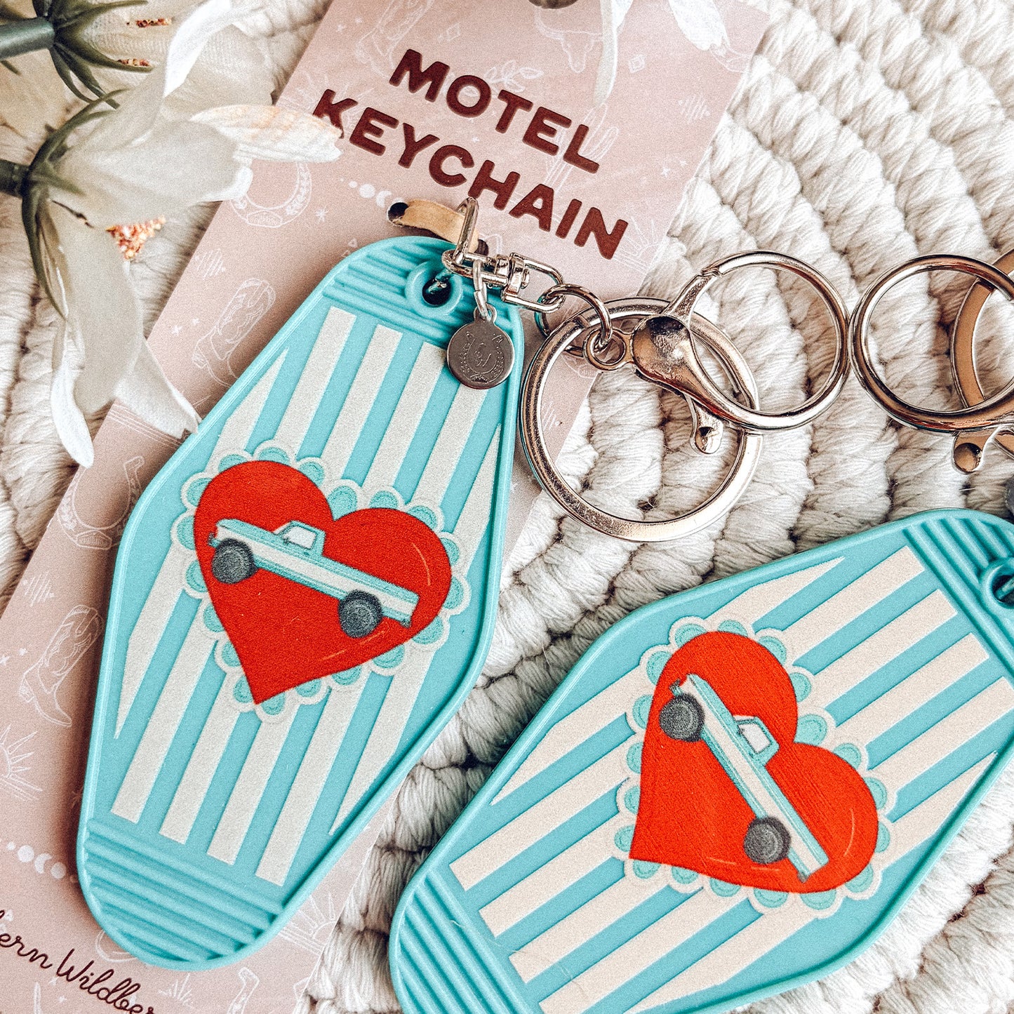 Truck Heart Motel Keychain