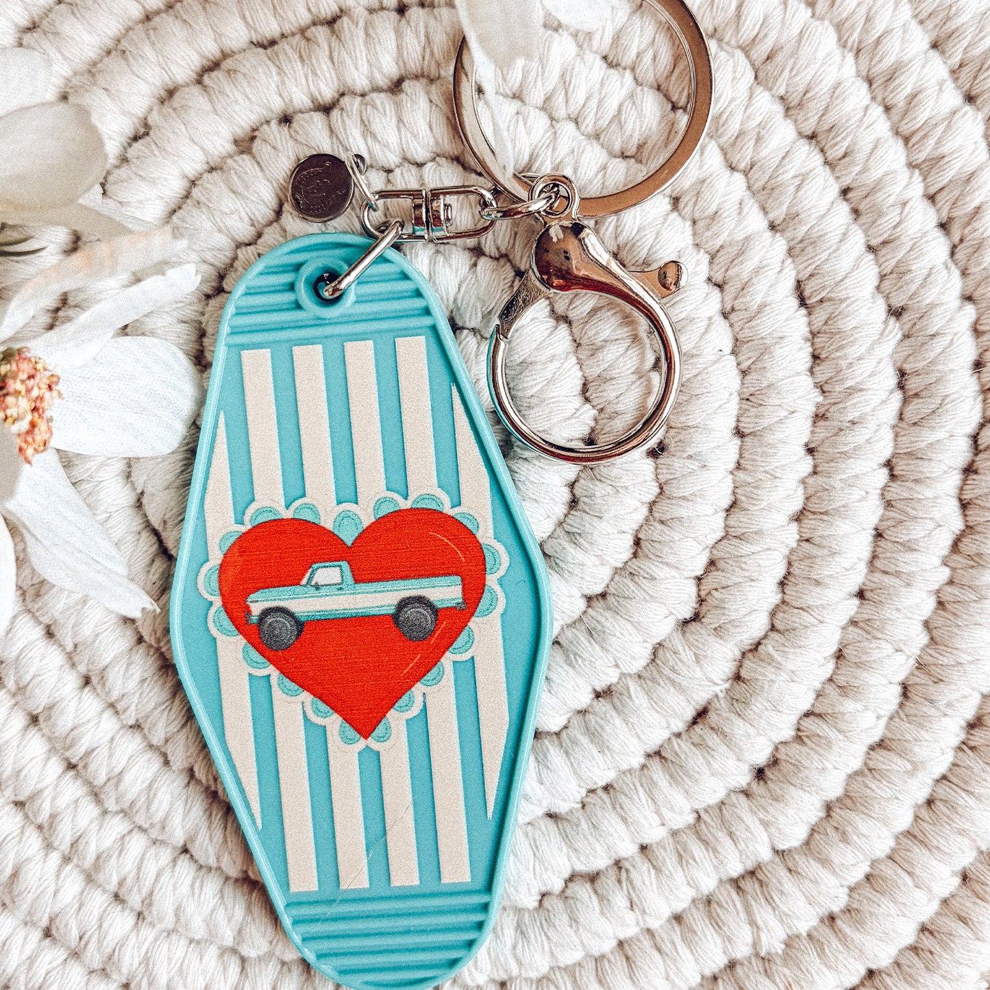 Truck Heart Motel Keychain
