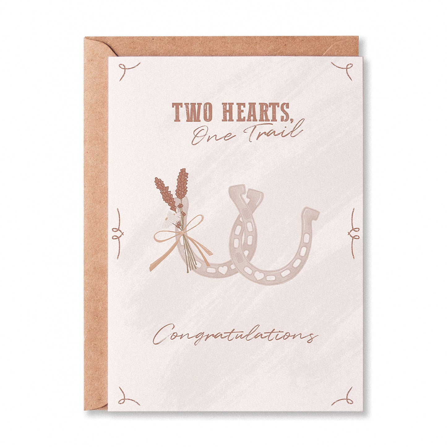 Two Hearts One Trail Greetings Card