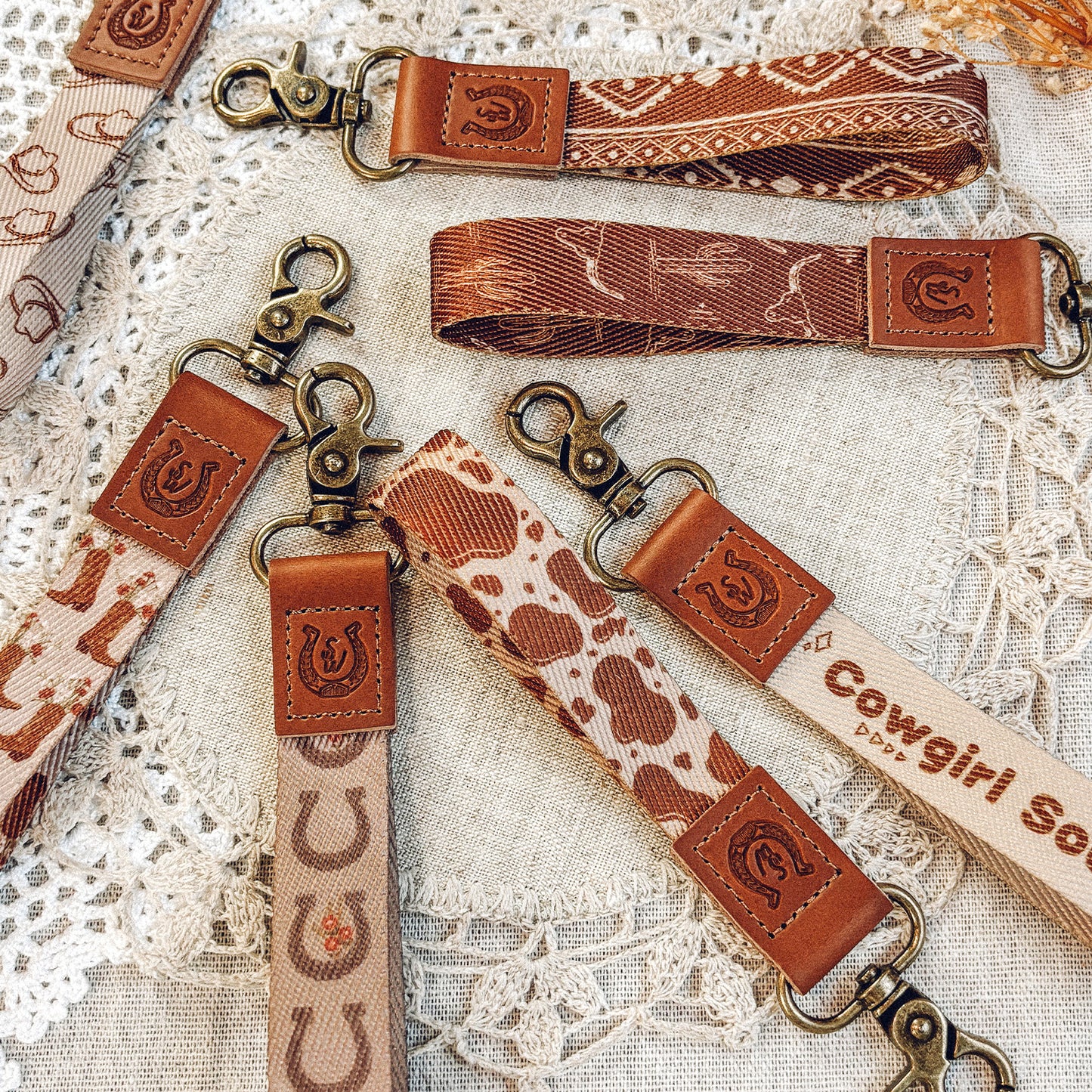 Cow Print Keychain Loop