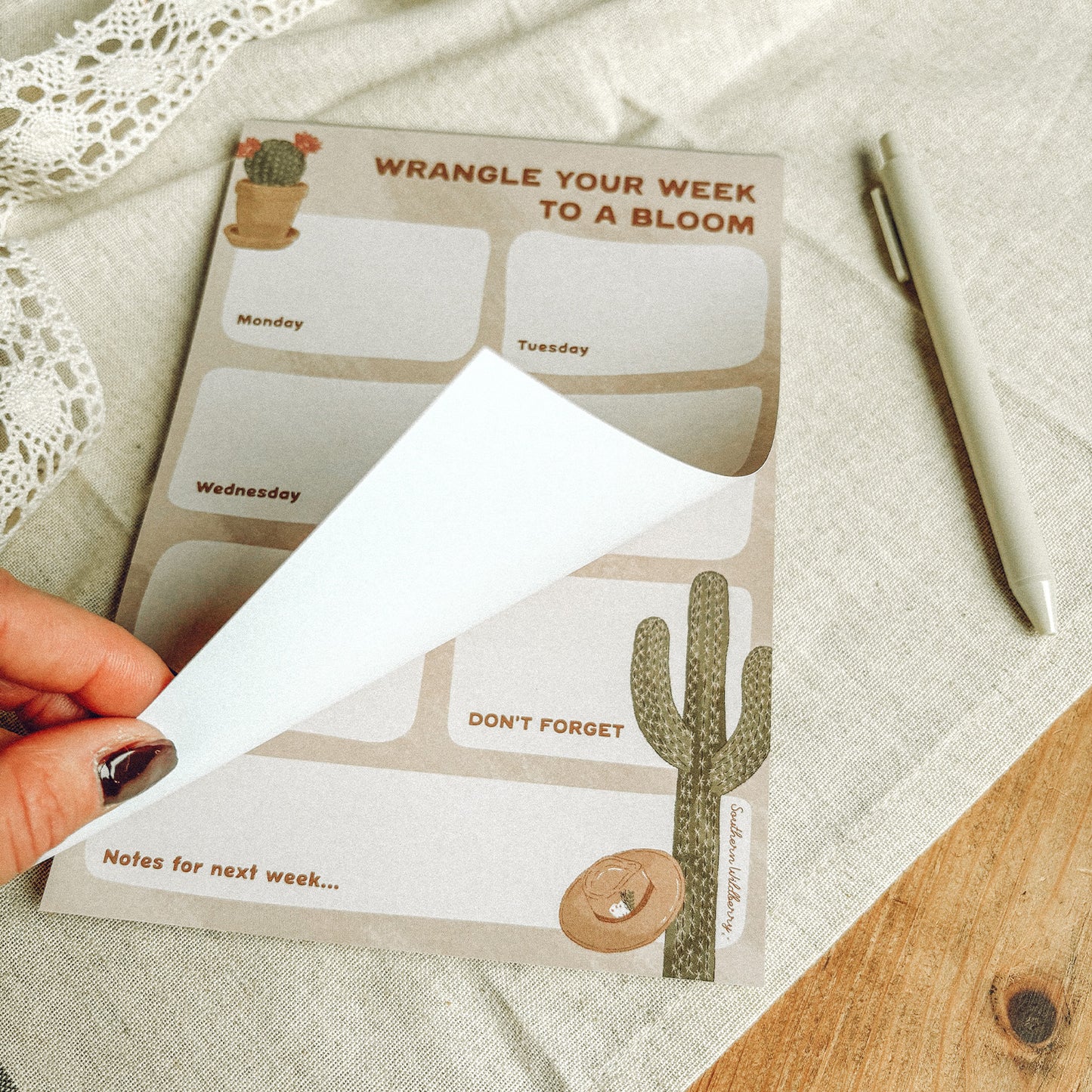 Wrangle Your Week To A Bloom A5 Notepad