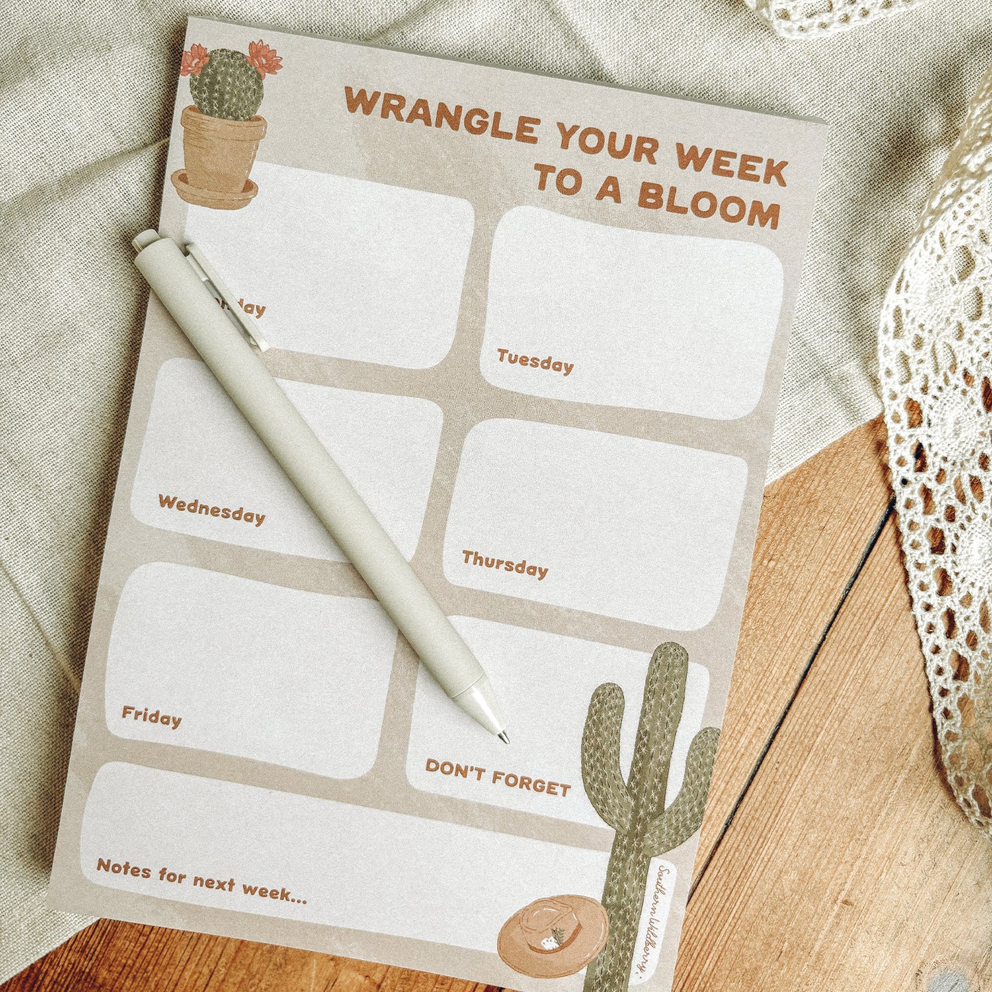 Wrangle Your Week To A Bloom A5 Notepad