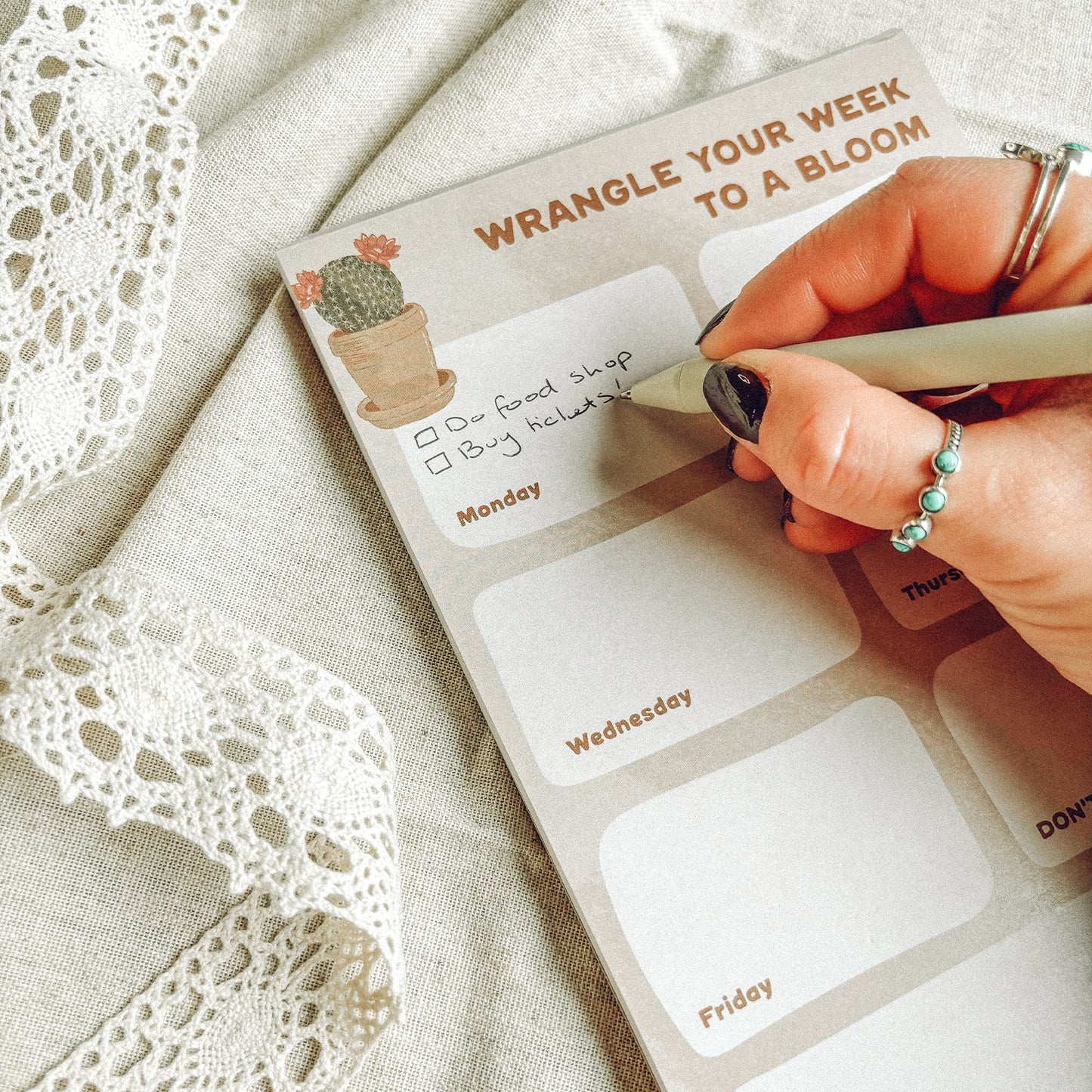Wrangle Your Week To A Bloom A5 Notepad